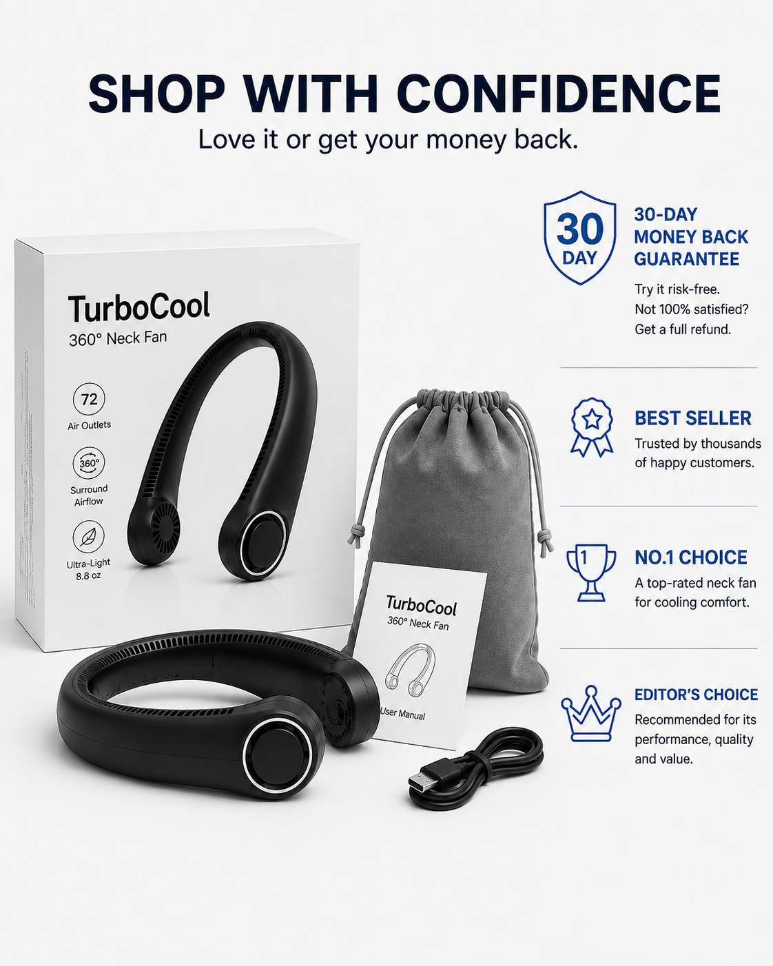Shop with confidence: 30-day money back guarantee, best seller, No.1 choice, editor's choice