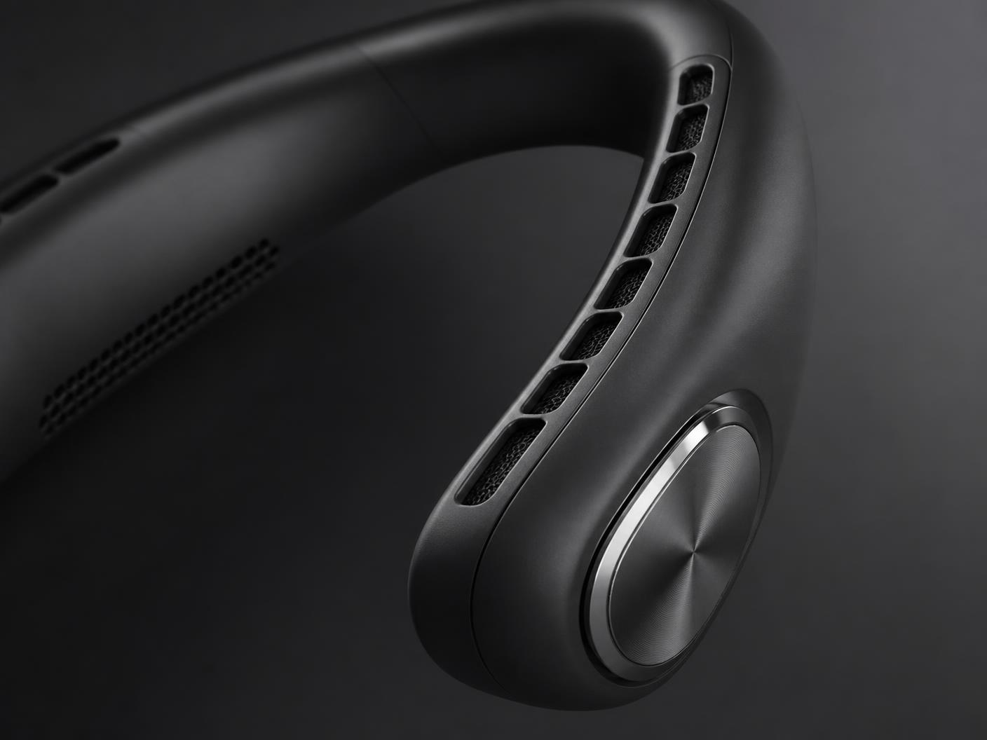 Close-up of the TurboCool vent channels along the inner edge of the arm